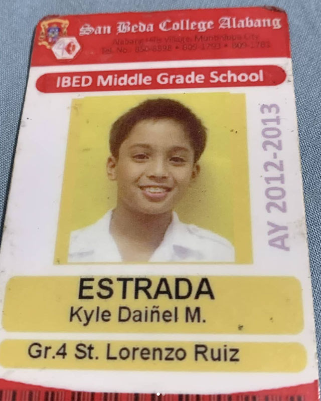 KD Estrada's San Beda Alabang school ID