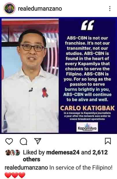 Edu Manzano, Cherry Pie Picache react to news about NTC's redistribution of ABS-CBN old frequencies to other media entities