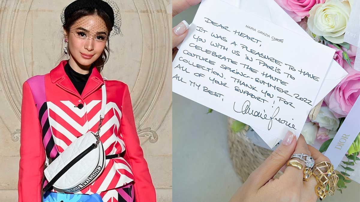 Heart Evangelista receives a gift from Christian Dior's creative director Maria Grazia Chiuri