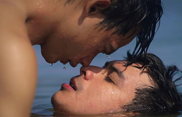 Paolo Gumabao kissing scene with male lead star