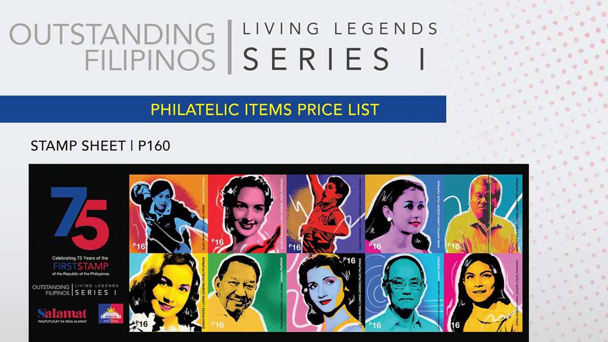 The Philippine Postal Office's new commemorative stamps. 