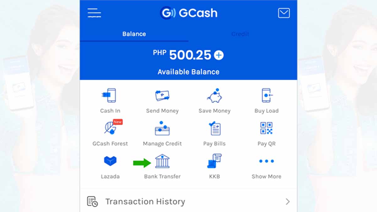 Screenshot of GCash app.