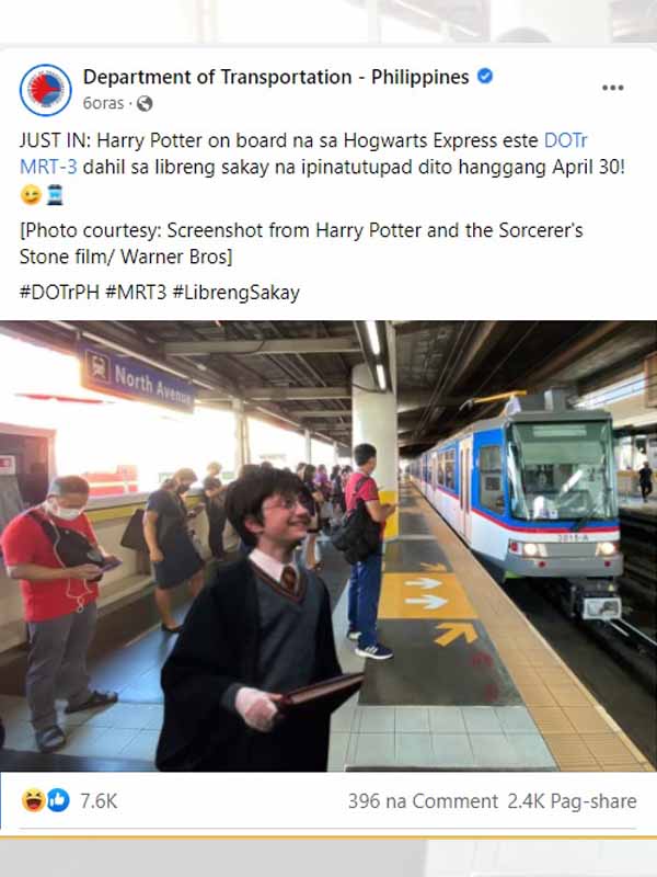 Harry Potter at MRT-3 station