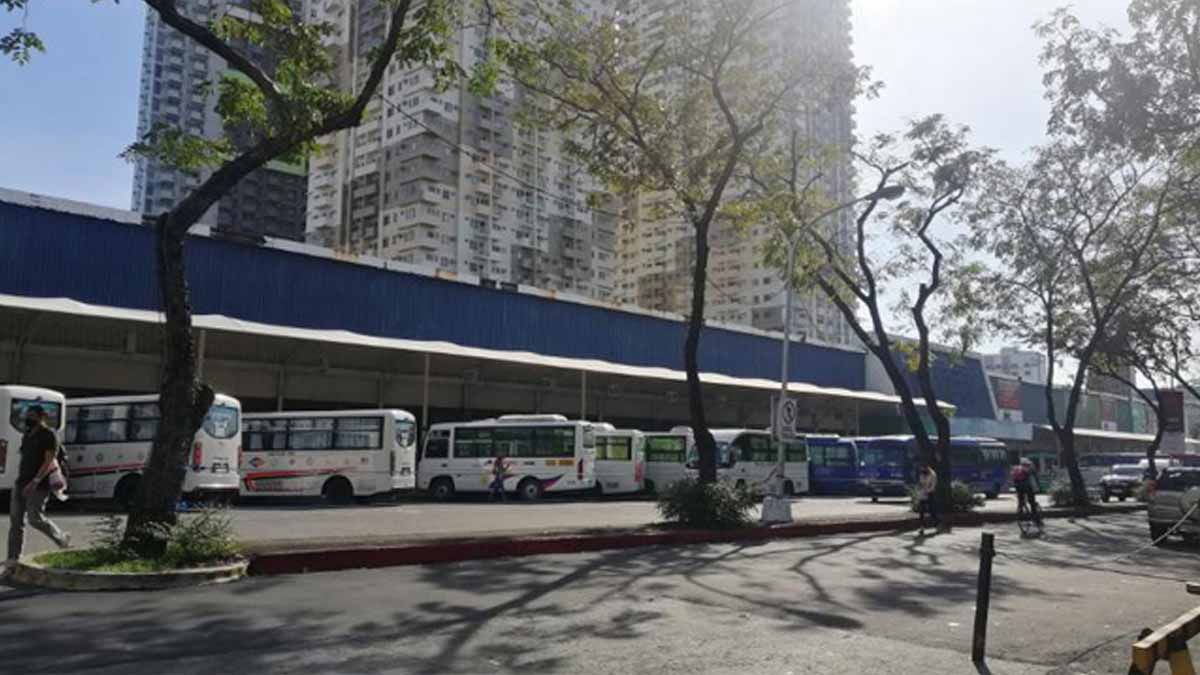 Buses parked at Araneta City Bus Station
