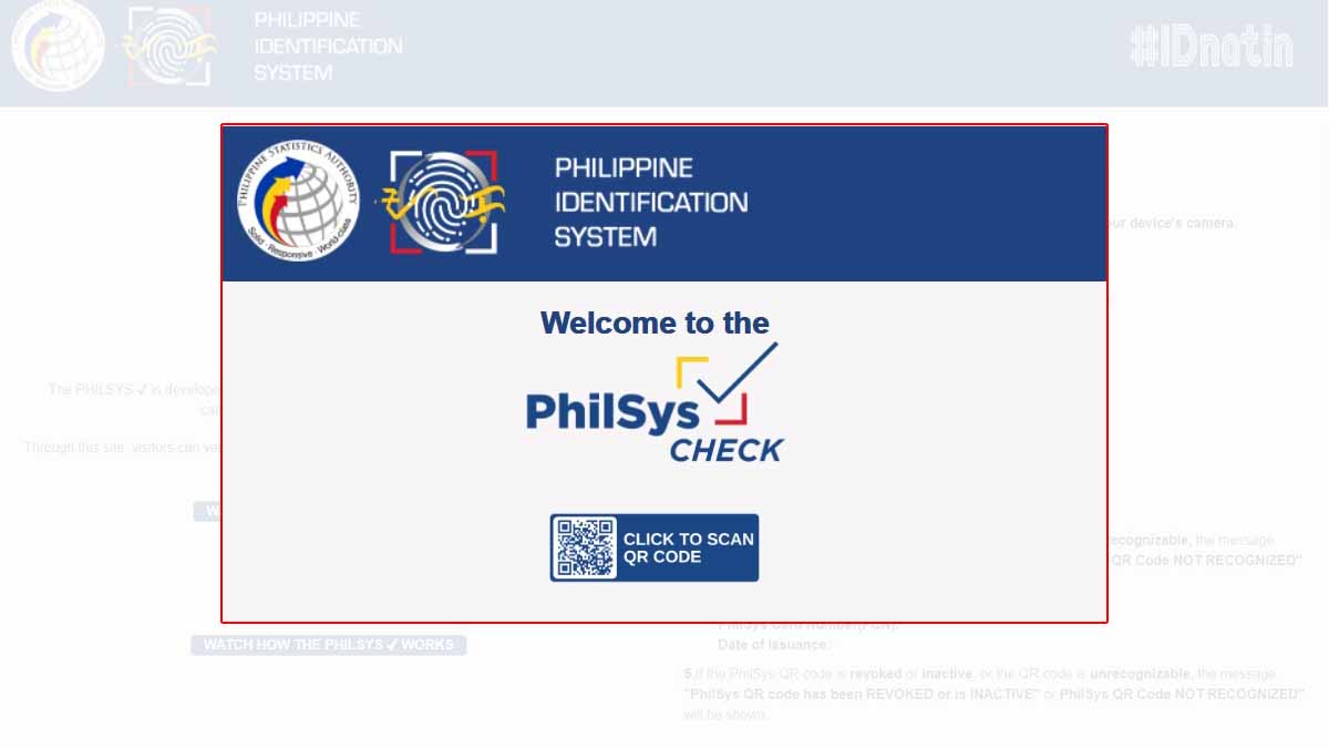 The PhilSys Check QR Code app