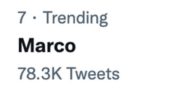 Marco trending on Twitter