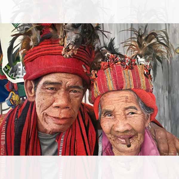 Emel Espiritu's artwork of old Ifugao couple
