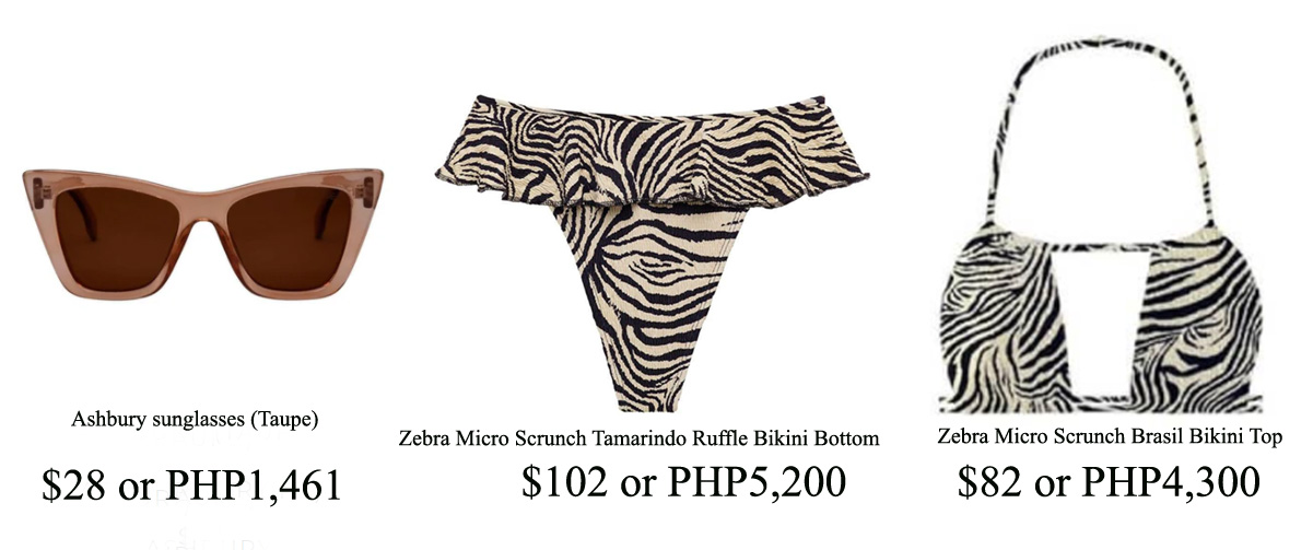 Montce zebra bikini, Montce Aushbury sunglasses