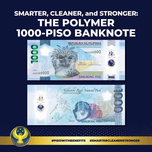 The new PHP1,000 polymer banknote