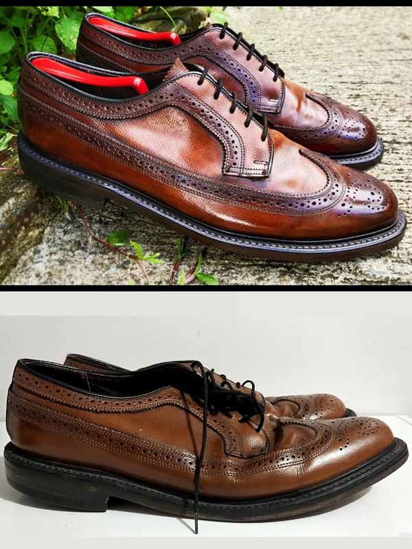 A photo of restored leather shoes