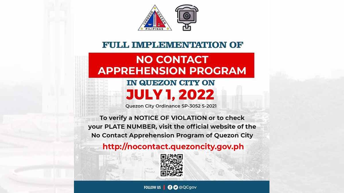 Quezon City government announces the implementation of no contact policy starting July 1.