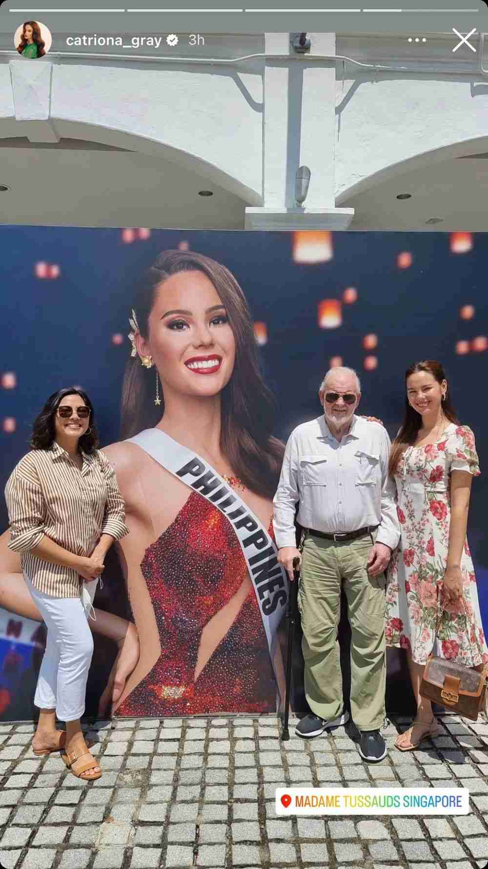 Catriona Gray and parents visit Madame Tussauds Singapore