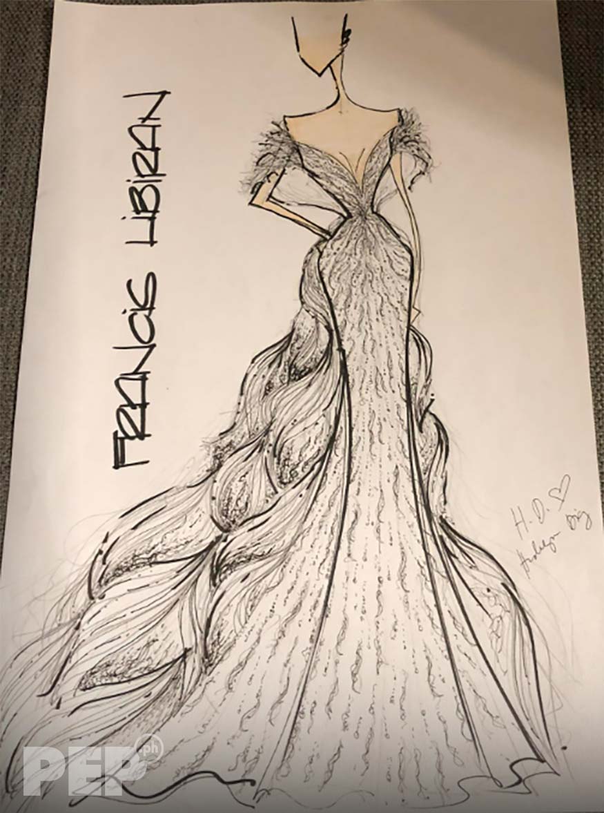 Hidilyn Diaz wedding gown sketch