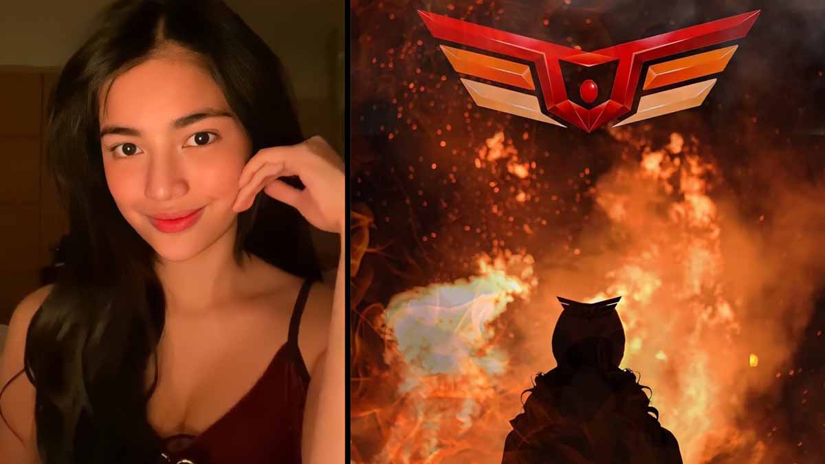 Photo of Jane De Leon and the poster of her Darna series