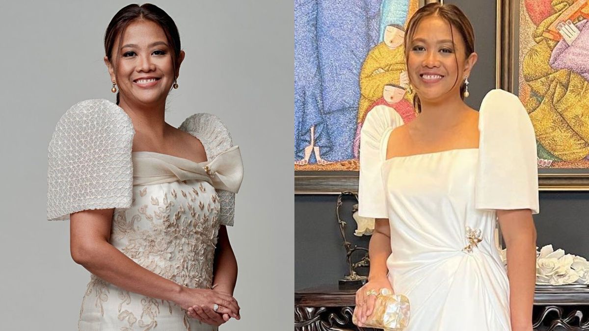 Nancy Binay dons Filipiniana gowns by Randy Ortiz and Michael Leyva at the 2022 State of the Nation Address.