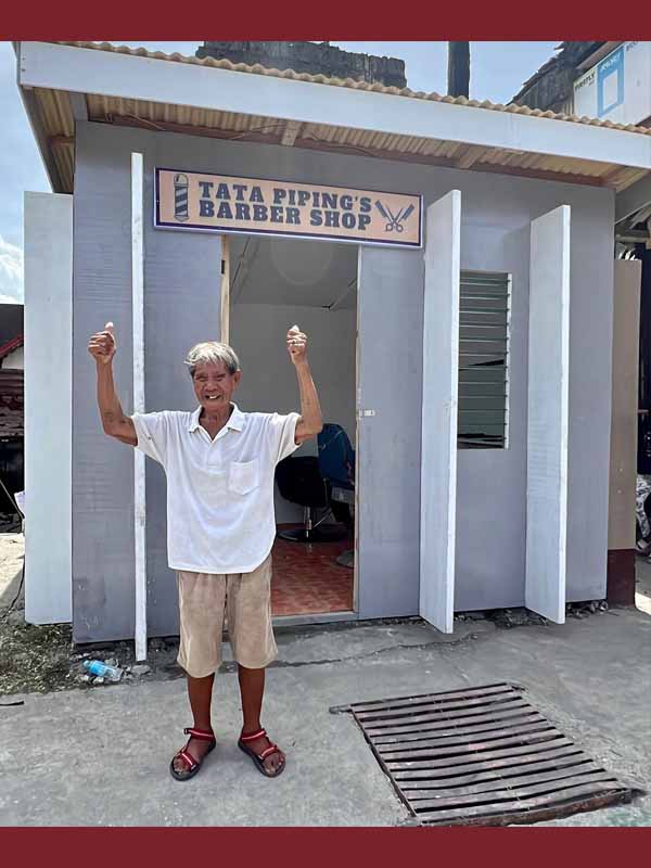 The newly renovated barber shop of Tatay Piping