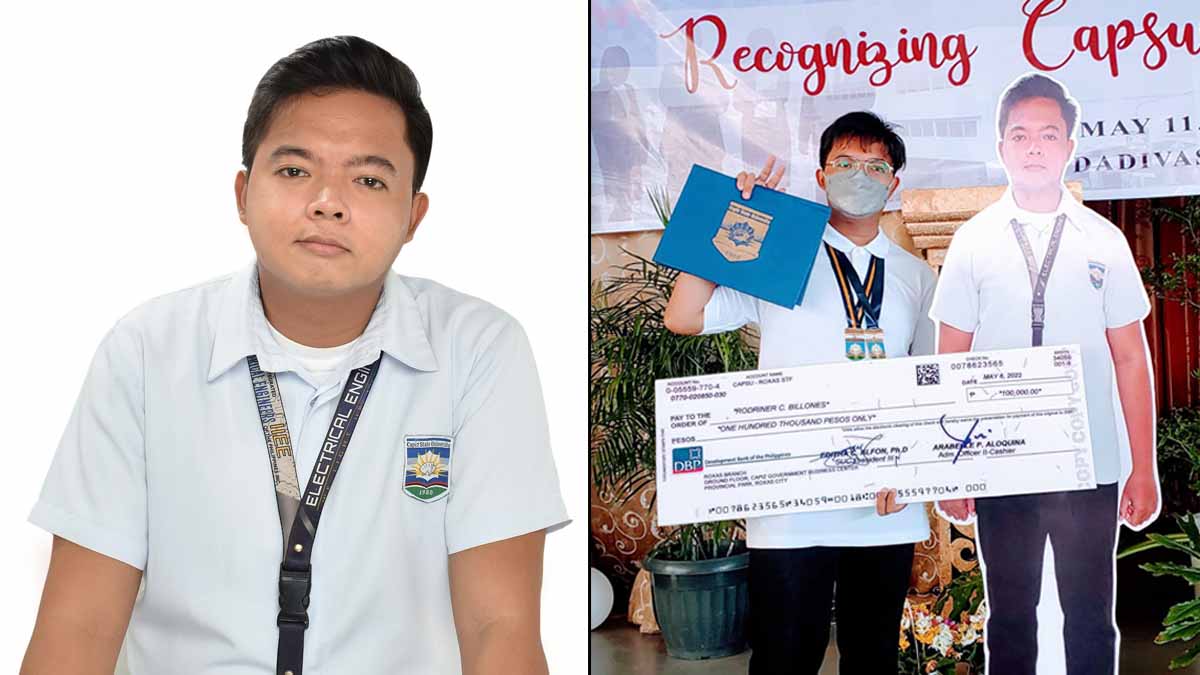 Rodriner Casugbo Billones as a student, and while receiving his incentive