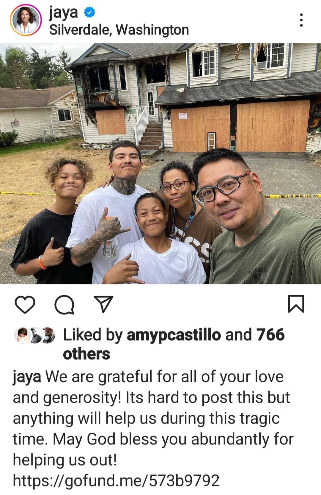 Jaya seeks help after US house burned to the ground