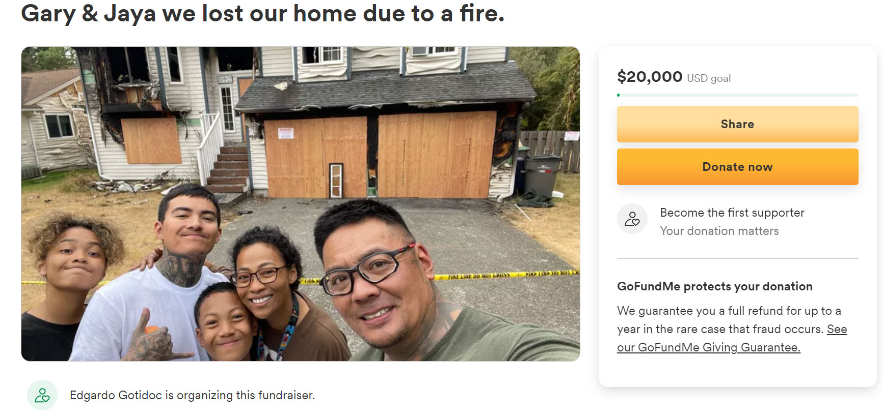 Jaya seeks financial help after house razed by fire