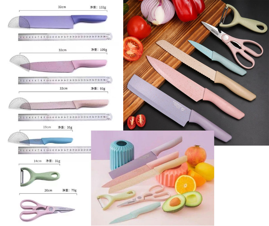 Pastel-colored knives