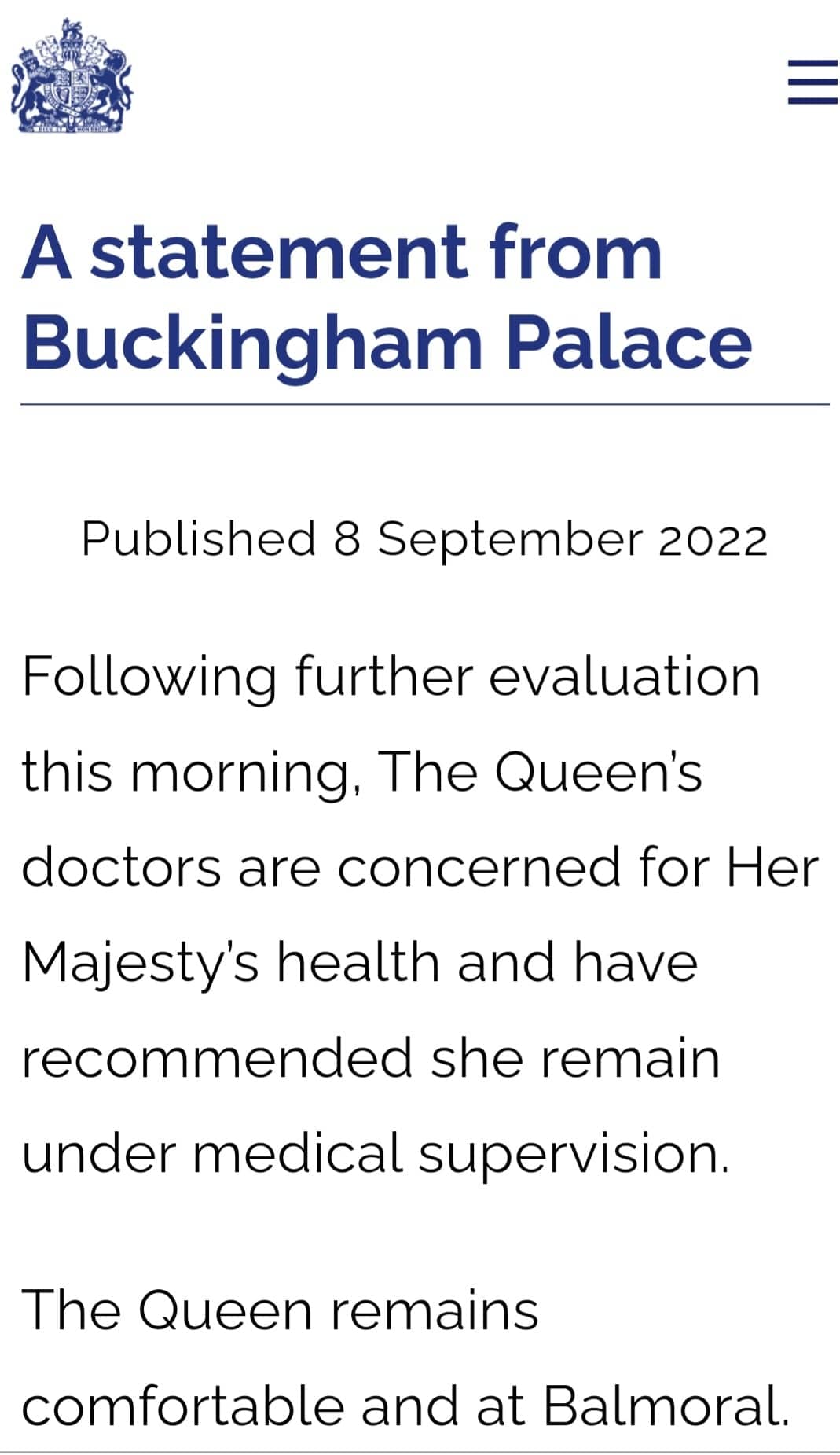 buckingham palace statement