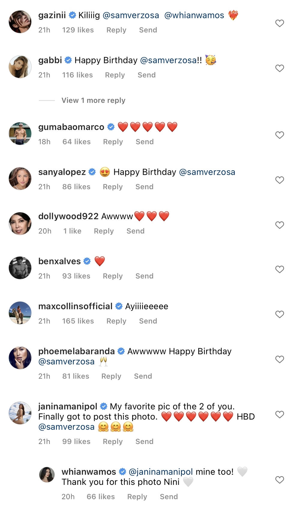 Rhian Ramos' celebrity friends react to her sweet birthday post for new beau Sam Versoza