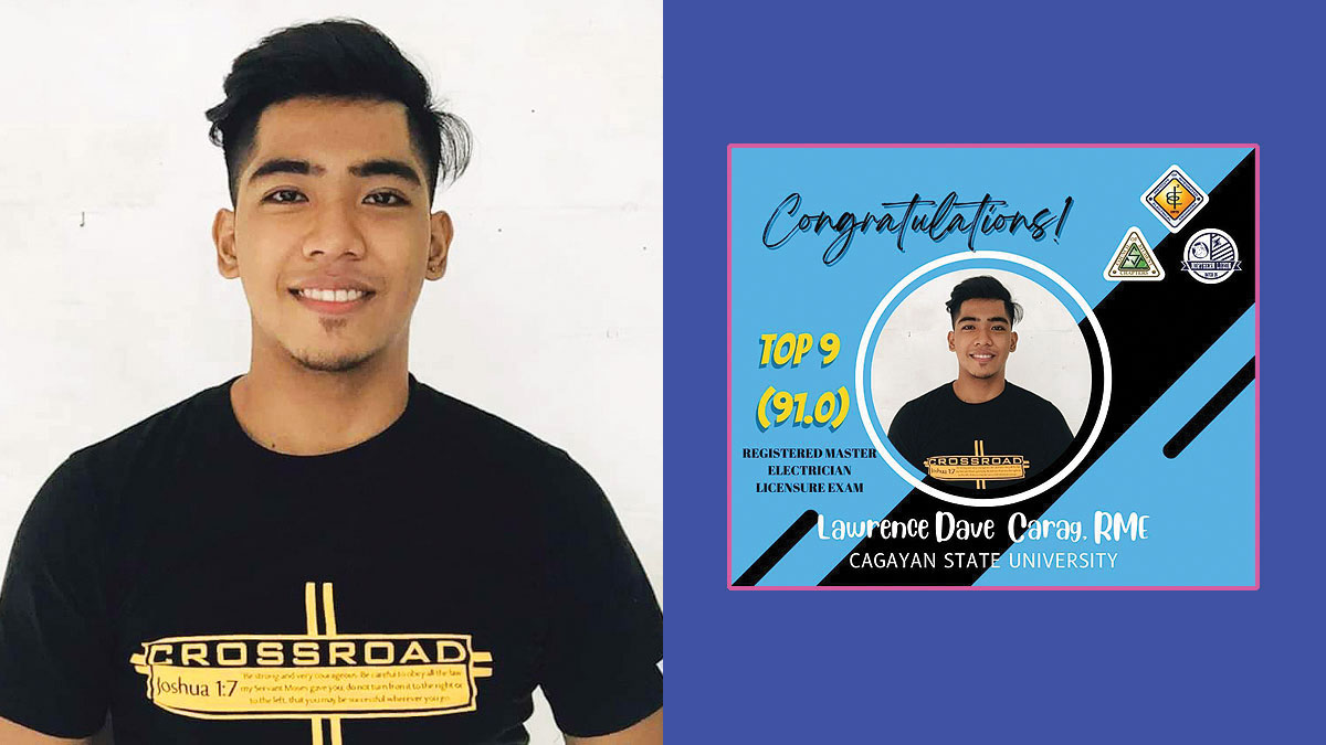 lawrence dave carag top 9 master electrician (RME) licensure exam