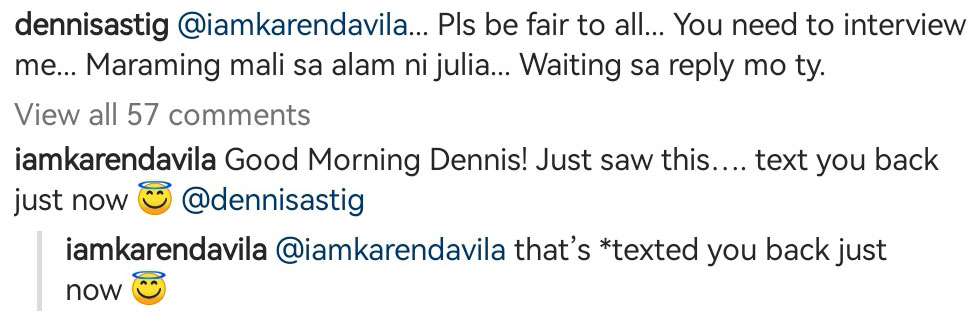 Dennis Padilla Karen Davila comments