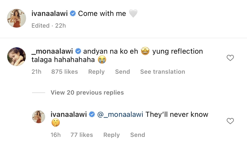 Mona comments under Ivana's post