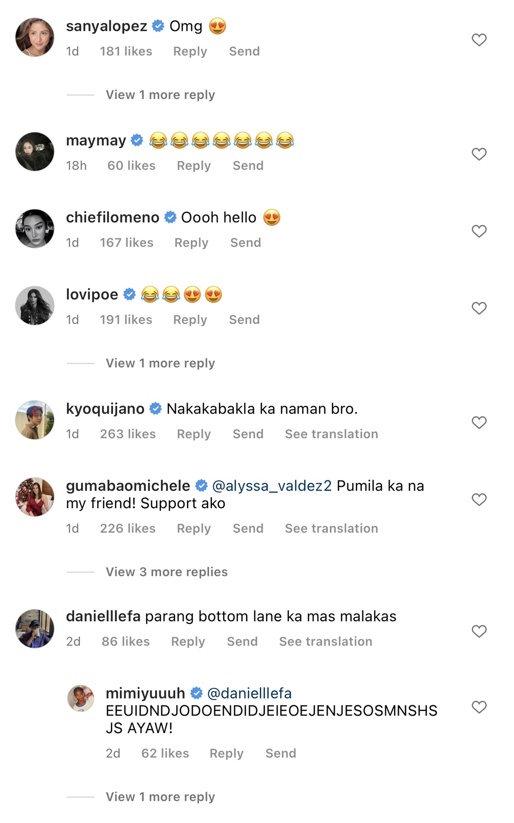 Celebrity comments on Mimiyuuuh's post