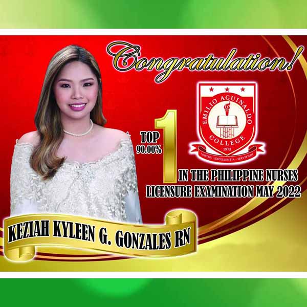 Art card congratulating Keziah Kyleen Galit Gonzales