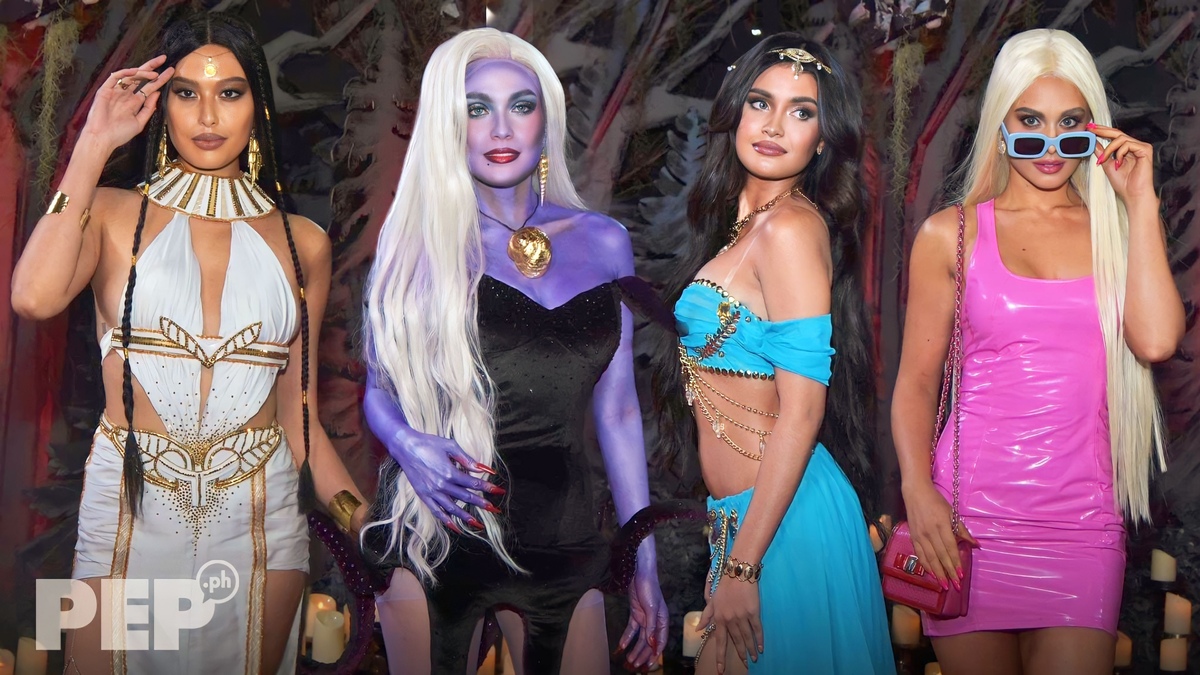 (L-R) Michelle Dee, Andrea Torres, Rabiya Mateo, and Max Collins dress up for Sparkle Spell Halloween Party 2022.