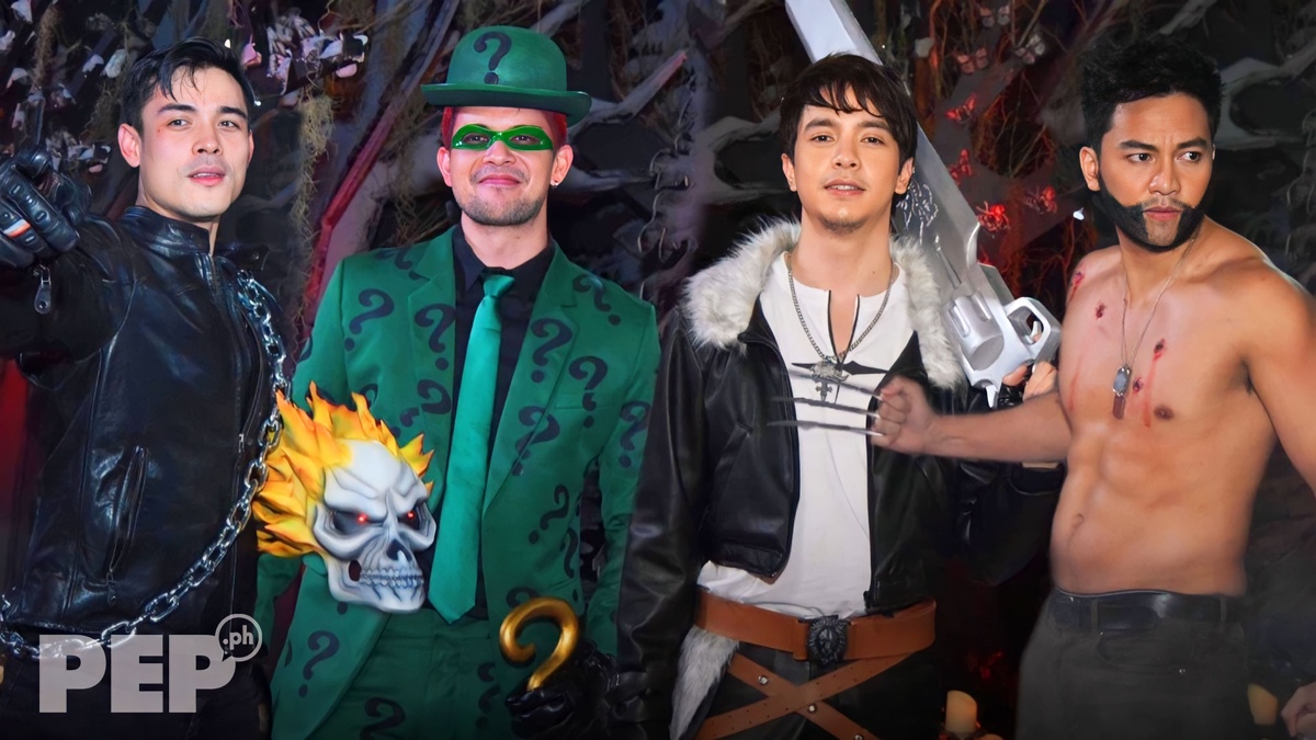 (L-R) Xian Lim, Rayver Cruz, Alden Richards, and Jak Roberto slayed their looks for The Sparkle Spell Halloween Party 2022.