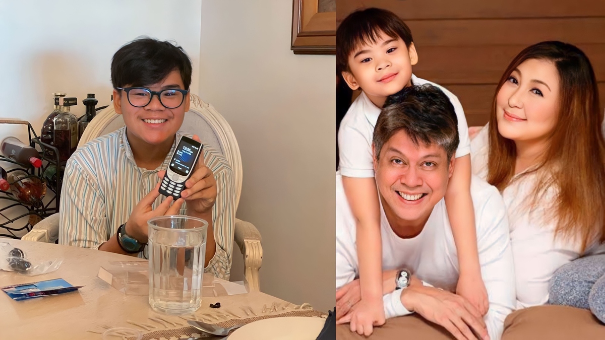Sharon Cuneta and Kiko Pangilinan's son Miguel Pangilinan happily receives his first cellphone at 13.