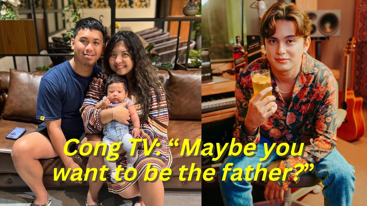 Cong TV confuses James Reid upon asking the actor-singer to be his son Kidlat's godfather.