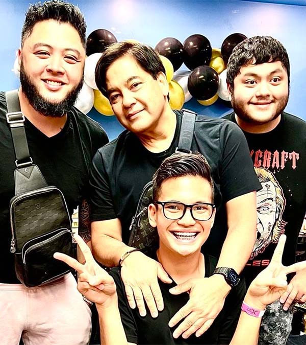 Martin with his sons Robin, Ram, and Santino