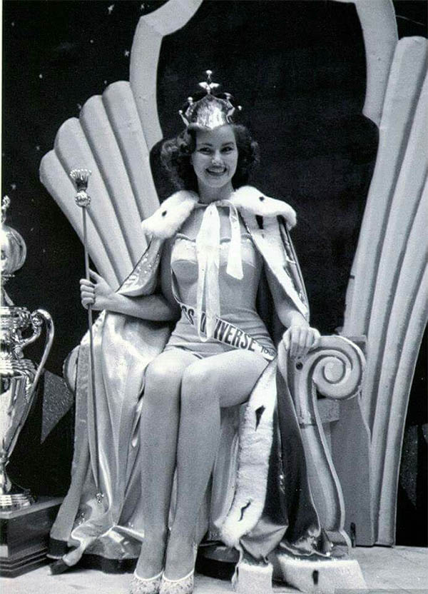 metal bronze crown worn by Miss Universe 1953 Christiane Martel