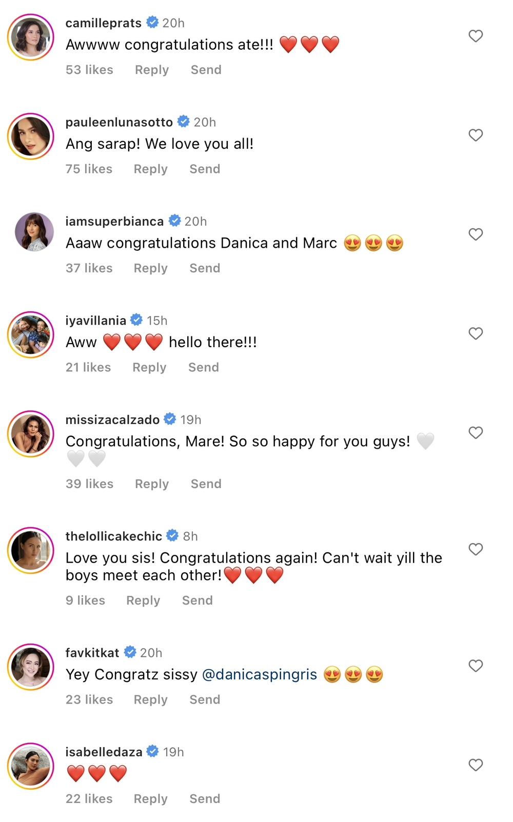 Celebrities congratulate Danica Sotto and Marc Pingris for the birth of their third child