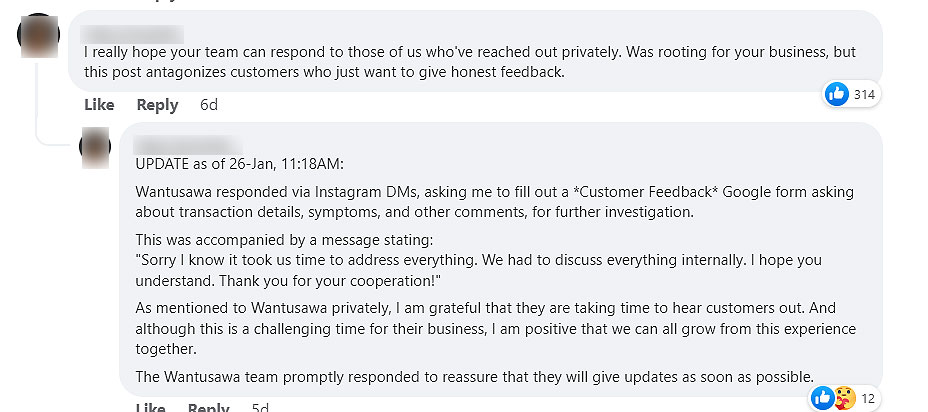 Wantusawa complaint and response