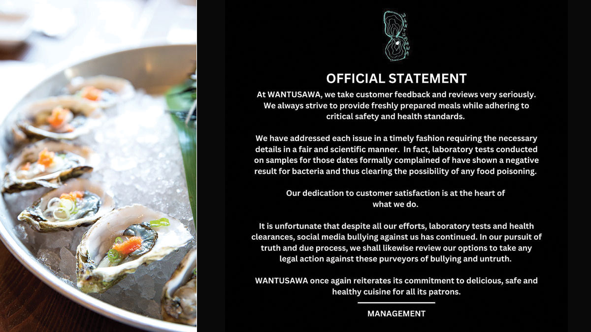 wantusaya oyster official statement