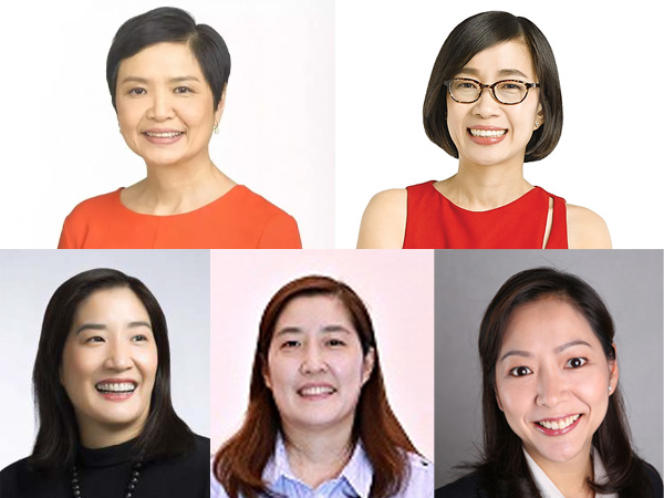 (Top, L-R) Robina Gokongwei-Pe, Lisa Gokongwei-Cheng; (Bottom, L-R) Faith, Hope, and Marcia Gokongwei