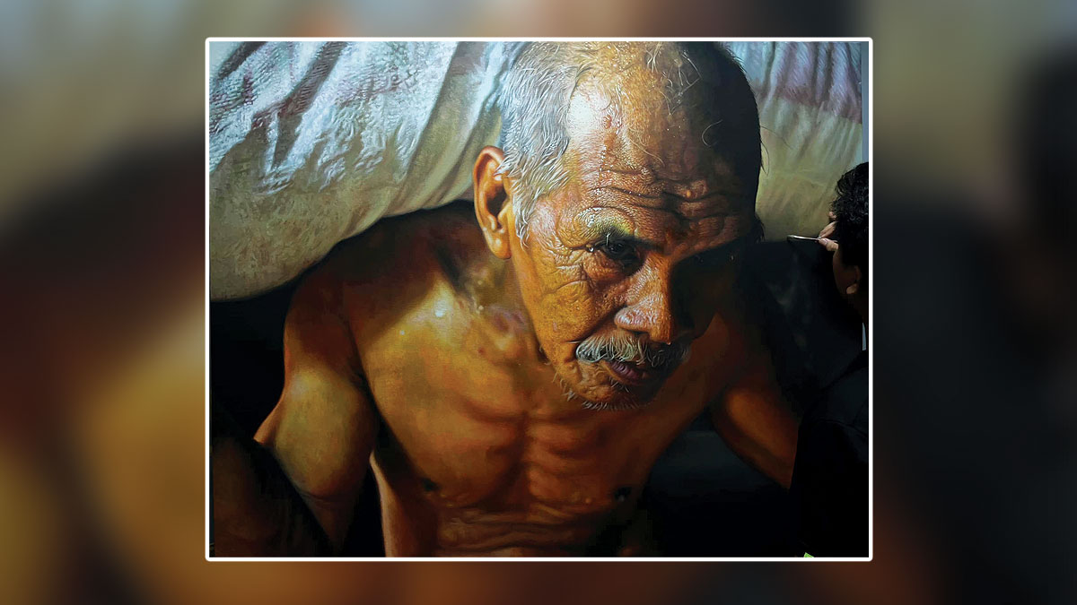 old man painting