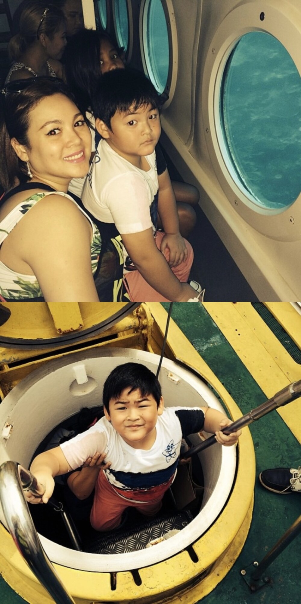 Santino Santiago aboard the yellow submarine