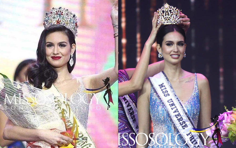 Celeste Cortesi made her mark in the pageant world, clinching the titles of Miss Philippines Earth in 2018 (left) and Miss Universe Philippines in 2022 (right).