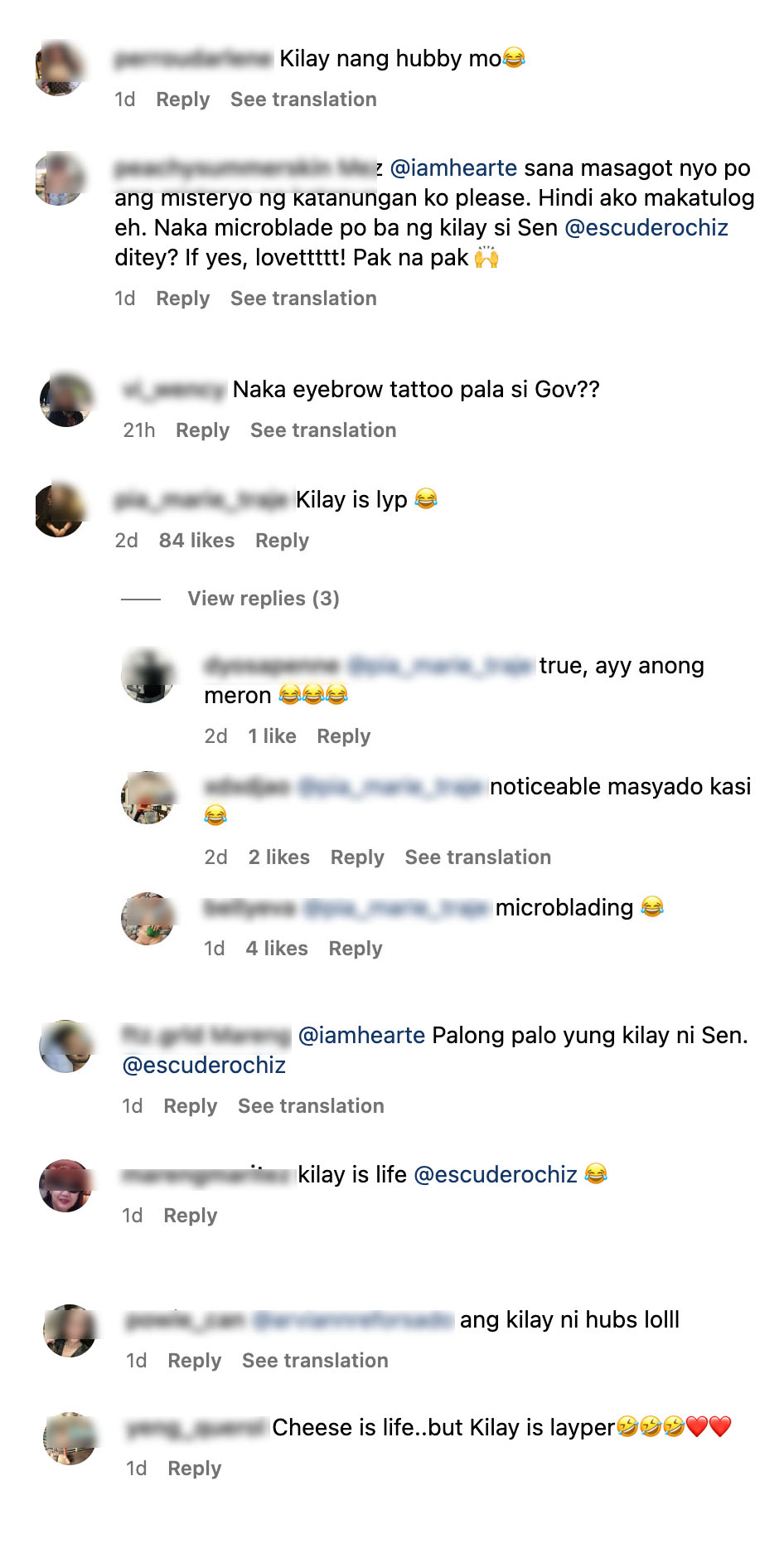 comments on kilay of Chiz Escudero
