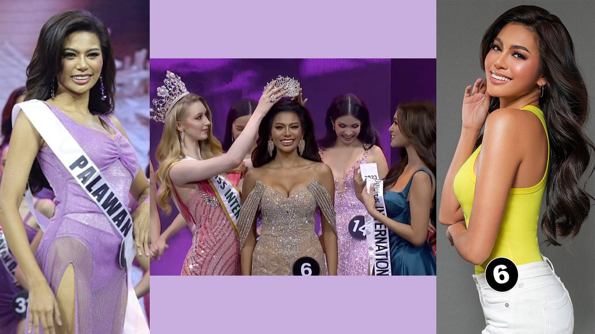 Bb. Pilipinas International 2023 Angelica Lopez was crowned by Miss International 2022 Jasmin Selberg (middle photo, L) and Bb. Pilipinas-International 2022 Nicole Borromeo (middle photo, R)