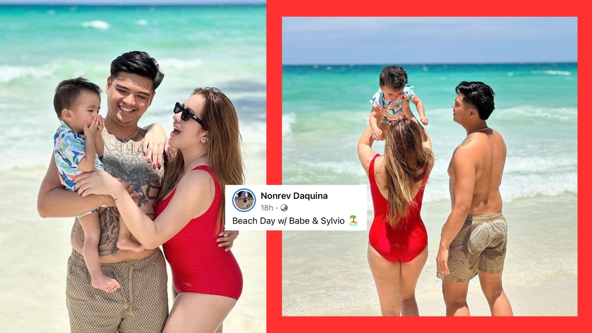 Angeline Quinto, Nonrev Daquina, and baby Sylvio, go on first-ever Boracay family trip