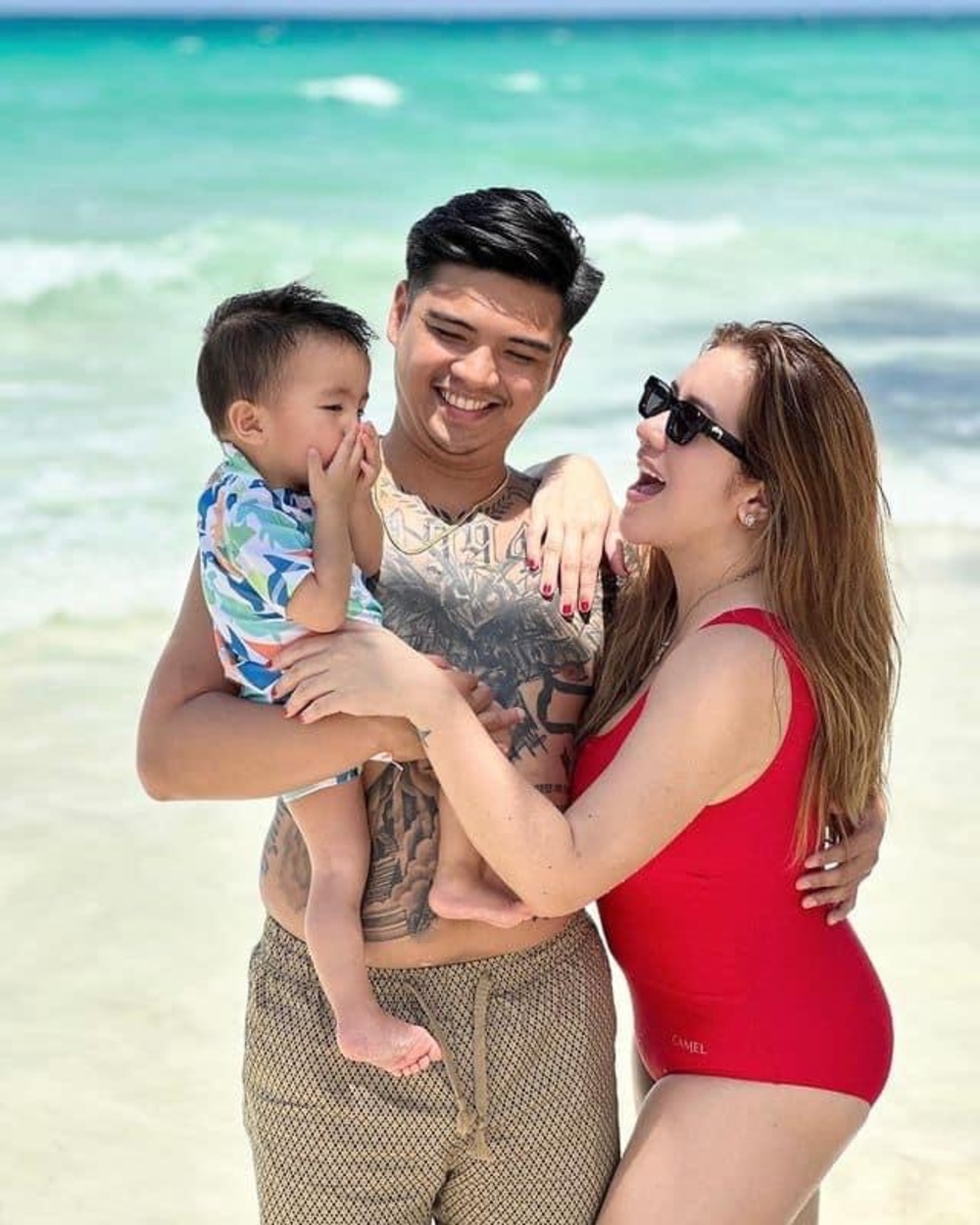 Angeline Quinto, Nonrev Daquina, and baby Sylvio, go on first-ever Boracay family trip