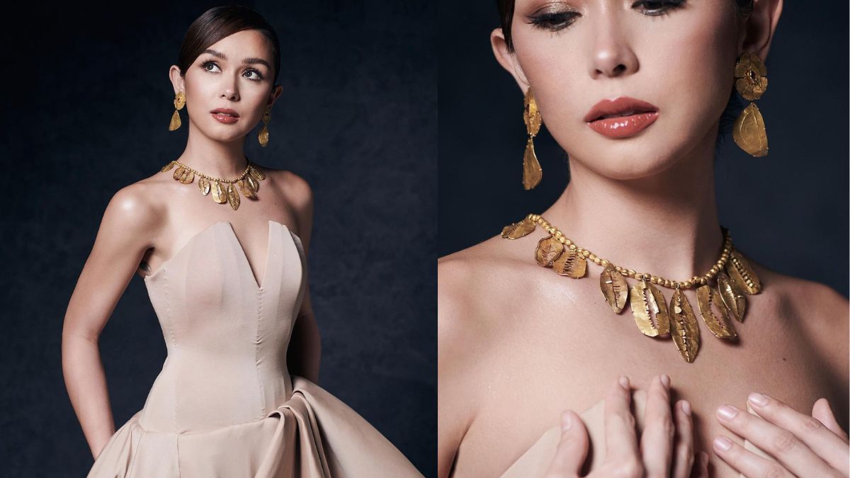 LOOK: Heart Evangelista stuns in gold Filipiniana at Paris Fashion