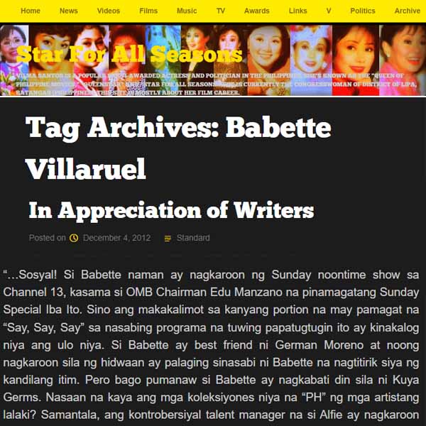 Screenshot of Babette Villaruel writeup